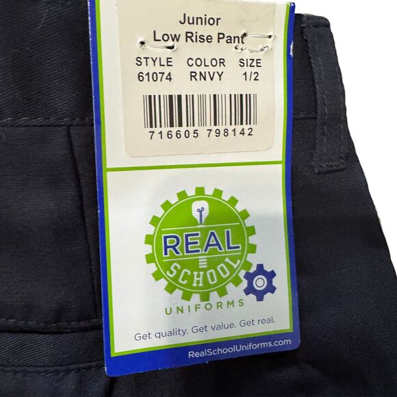 REAL SCHOOL Uniform Chino Junior Low Rise Navy Pants NWT Size 1 / 2 - Picture 5 of 5
